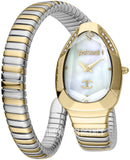 Just Cavalli Serpente Metallica Mother of Pearl Dial Two Tone Steel Strap Watch for Women - JC1L208M0065 Authentic Buy Shop Now