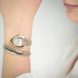Just Cavalli Lady Snake Silver Dial Two Tone Steel Strap Watch for Women - JC1L249M0055 Authentic Buy Shop Now
