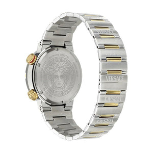 Versace Greca Logo Diver Quartz Black Dial Two Tone Steel Strap Watch for Men - VE8G00424 Authentic Buy Shop Now