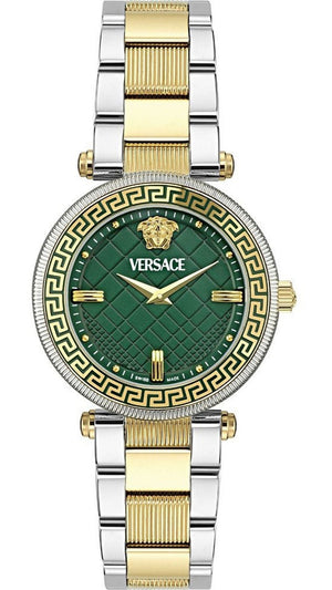 Versace Reve Analog Green Dial Two Tone Steel Strap Watch for Women - VE8B00524 Authentic Buy Shop Now