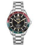 Hugo Boss Runner 3H Black Dial Silver Steel Strap Watch for Men - 1514210 Authentic Buy Shop Now