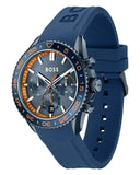 Hugo Boss Runner Chronograph Blue Dial Blue Silicone Strap Watch for Men - 1514142 Authentic Buy Shop Now