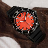 Emporio Armani World Explorer Orange Dial Black Silicone Strap Watch for Men - AR11684 Authentic Buy Shop Now