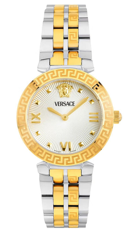 Versace Daphnis White Dial Two Tone Steel Strap Watch for Women - VEOCA0324 Authentic Buy Shop Now