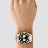 Emporio Armani Racer Chronograph Black Dial Two Tone Steel Strap Watch for Men - AR11678 Authentic Buy Shop Now