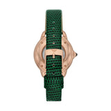 Emporio Armani Mia Meccanico Mother of Pearl Dial Green Leather Strap Watch for Women - AR60073 Authentic Buy Shop Now
