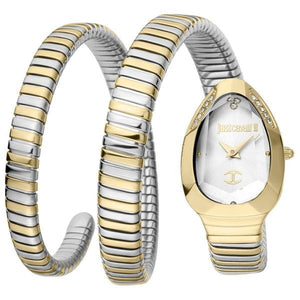 Just Cavalli Glam Evo 4 White Dial Two Tone Steel Strap Watch for Women - JC1L209M0065 Authentic Buy Shop Now