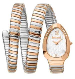 Just Cavalli Glam Evo 9 White Dial Two Tone Steel Strap Watch for Women - JC1L224M0085 Authentic Buy Shop Now