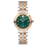 Versace Daphnis Analog Green Dial Two Tone Steel Strap Watch for Women - VEOCA0224 Authentic Buy Shop Now
