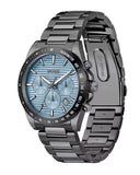 Hugo Boss Strike Chronograph Blue Dial Black Steel Strap Watch for Men - 1514242 Authentic Buy Shop Now