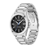 Hugo Boss Strike Black Dial Silver Steel Strap Watch for Men - 1514170 Authentic Buy Shop Now