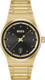 Hugo Boss Candor Black Dial Gold Steel Strap Watch for Men - 1514077 Authentic Buy Shop Now