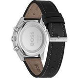 Hugo Boss Skytraveller Chronograph Silver Dial Black Leather Strap Watch for Men - 1514147 Authentic Buy Shop Now