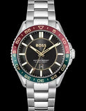 Hugo Boss Runner 3H Black Dial Silver Steel Strap Watch for Men - 1514210 Authentic Buy Shop Now