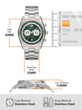 Emporio Armani Racer Chronograph Green Dial Silver Steel Strap Watch for Men - AR11637 Authentic Buy Shop Now