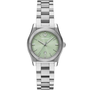 Emporio Armani Federica Mint Green Dial Silver Steel Strap Watch for Women - AR11656 Authentic Buy Shop Now
