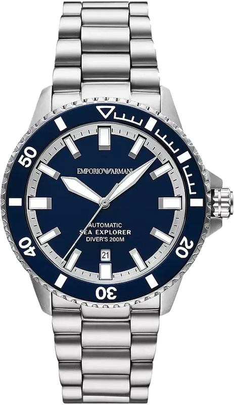 Emporio Armani Sea Explorer Blue Dial Silver Steel Strap Watch for Men - AR60087 Authentic Buy Shop Now
