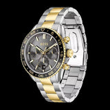 Hugo Boss Runner Chronograph Grey Dial Two Tone Steel Strap Watch for Men - 1514144 Authentic Buy Shop Now