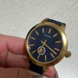Tory Burch Collins Quartz Blue Dial Blue Leather Strap Watch for Women - TBW1203 Authentic Buy Shop Now