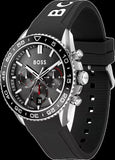 Hugo Boss Runner Chronograph Black Dial Black Silicone Strap Watch for Men - 1514141 Authentic Buy Shop Now