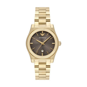 Emporio Armani Federica Brown Dial Gold Steel Strap Watch for Women - AR11700 Authentic Buy Shop Now