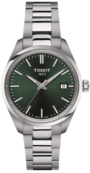 Tissot PR 100 Quartz Green Dial Silver Steel Strap Watch for Women - T150.210.11.091.00 Authentic Buy Shop Now