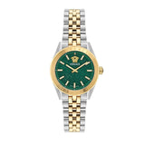 Versace V-Code Analog Green Dial Two Tone Steel Strap Watch for Women - VE8I00424 Authentic Buy Shop Now