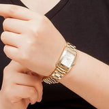 Emporio Armani Classic Silver Dial Gold Steel Strap Watch for Women - AR0360 Authentic Buy Shop Now