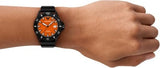 Emporio Armani World Explorer Orange Dial Black Silicone Strap Watch for Men - AR11684 Authentic Buy Shop Now