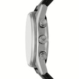 Emporio Armani Racer Chronograph Silver Dial Black Leather Strap Watch for Men - AR11677 Authentic Buy Shop Now