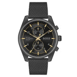 Hugo Boss Skytraveller Chronograph Black Dial Black Mesh Strap Watch for Men - 1514150 Authentic Buy Shop Now