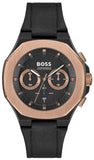 Hugo Boss Taper Chronograph Black Dial Black Leather Strap Watch for Men - 1514089 Authentic Buy Shop Now