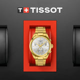 Tissot PR 100 Chronograph White Dial Gold Steel Strap Watch for Men - T150.417.33.031.00 Authentic Buy Shop Now