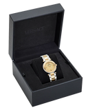 Versace Reve Analog Gold Dial Two Tone Steel Strap Watch for Women - VE8B00324 Authentic Buy Shop Now