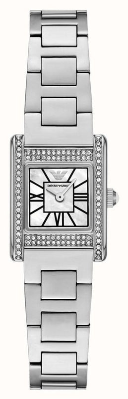 Emporio Armani Genni Analog Mother of Pearl Dial Silver Steel Strap Watch for Women - AR11662 Authentic Buy Shop Now