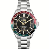 Hugo Boss Runner 3H Black Dial Silver Steel Strap Watch for Men - 1514210 Authentic Buy Shop Now