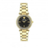 Versace Reve Analog Black Dial Gold Steel Strap Watch for Women - VE8B00624 Authentic Buy Shop Now