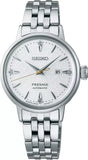 Seiko Presage Cocktail Time Automatic Diamonds White Dial Silver Steel Strap Watch for Women - SRE017J1 Authentic Buy Shop Now