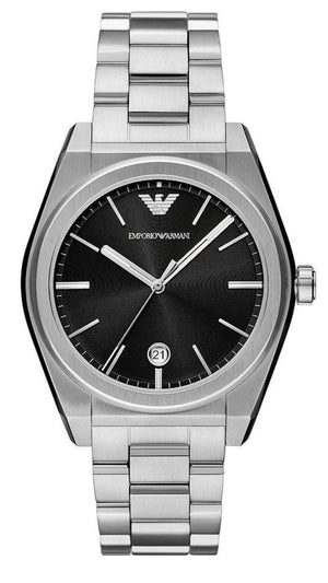 Emporio Armani Frederico Analog Black Dial Silver Steel Strap Watch for Men - AR11622 Authentic Buy Shop Now