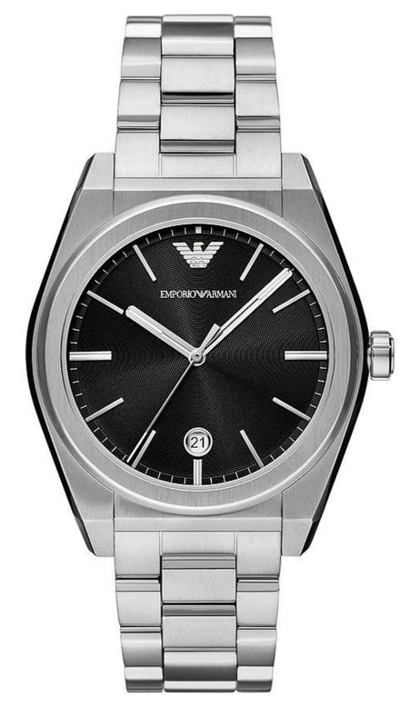 Emporio Armani Frederico Analog Black Dial Silver Steel Strap Watch for Men - AR11622 Authentic Buy Shop Now