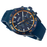Hugo Boss Runner Chronograph Blue Dial Blue Silicone Strap Watch for Men - 1514142 Authentic Buy Shop Now