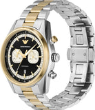 Emporio Armani Racer Chronograph Black Dial Two Tone Steel Strap Watch for Men - AR11678 Authentic Buy Shop Now