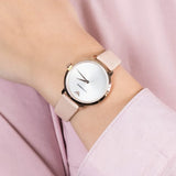 Emporio Armani Modern Silver Dial Pink Leather Strap Watch for Women - AR11160 Authentic Buy Shop Now