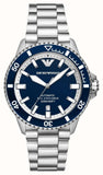 Emporio Armani cBlue Dial Silver Steel Strap Watch for Men - AR60079 Authentic Buy Shop Now