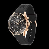 Hugo Boss Runner Chronograph Black Dial Black Silicone Strap Watch for Men - 1514168 Authentic Buy Shop Now