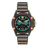 Versace Icon Active Chronograph Black Dial Black Rubber Strap Unisex Watch - VE8P00224 Authentic Buy Shop Now