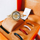 Tory Burch Riva Rose Gold Dial Rose Gold Steel Strap Watch for Women - TBW4037 Authentic Buy Shop Now