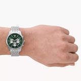 Emporio Armani Antonio Chronograph Green Dial Silver Steel Strap Watch for Men - AR11581 Authentic Buy Shop Now