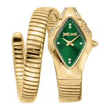 Just Cavalli Cristallo Green Dial Gold Steel Strap Watch for Women - JC1L307M0035 Authentic Buy Shop Now