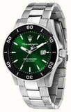 Maserati Competizione Green Dial Silver Steel Strap Watch for Men - R8853100038 Authentic Buy Shop Now